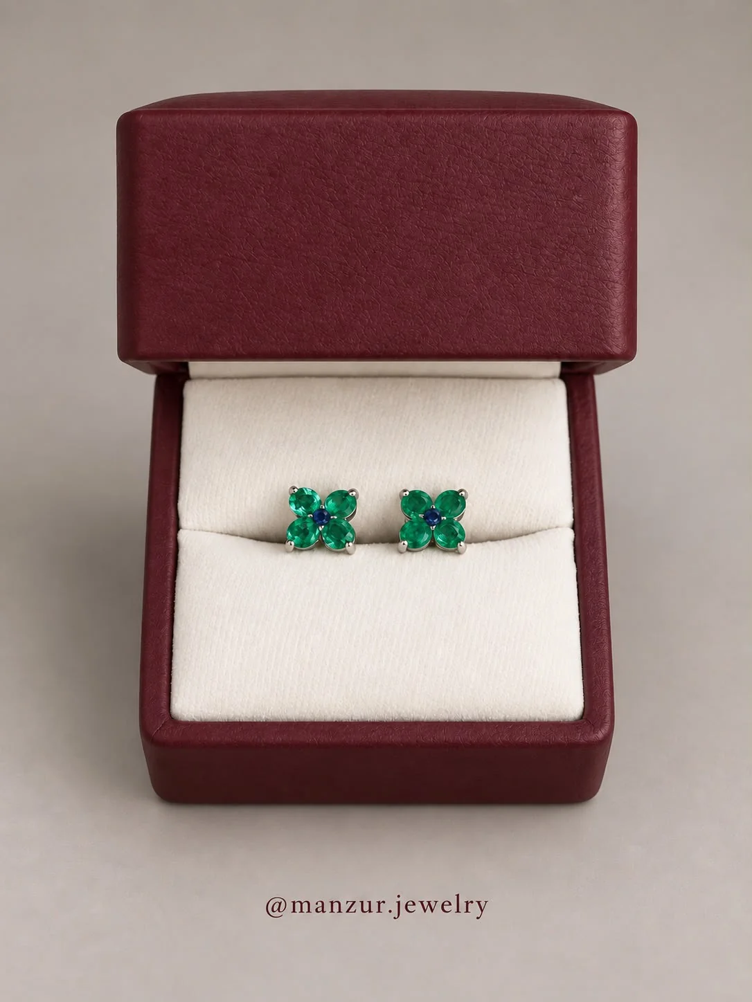 Aretes Trébol de Esmeralda