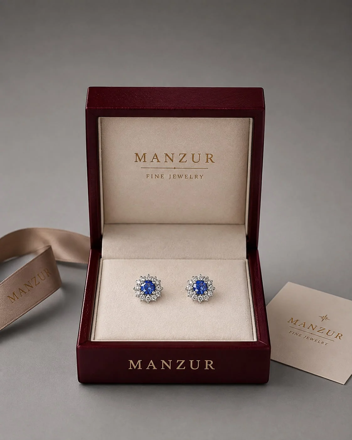 Aretes Zafiro Lady Di puesta