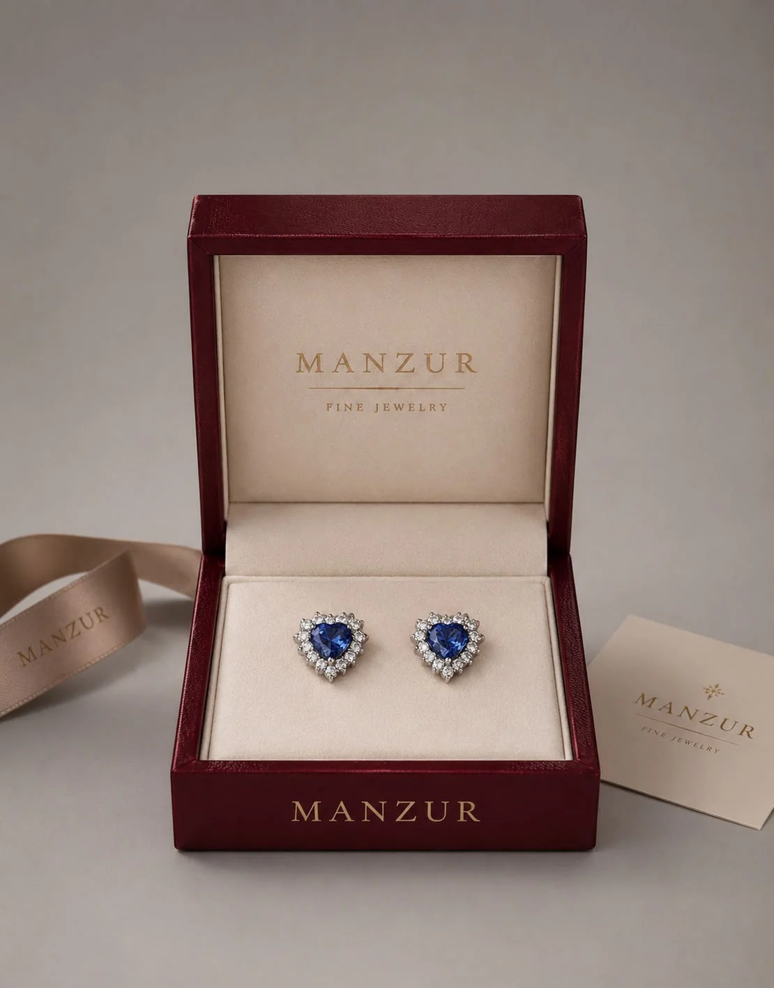 Aretes Corazón de Zafiro