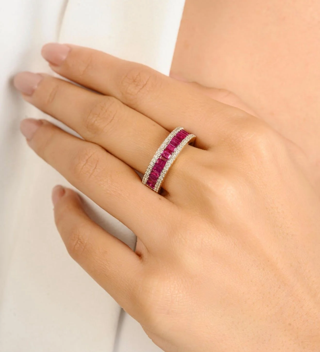 Anillo Baguette Rubí