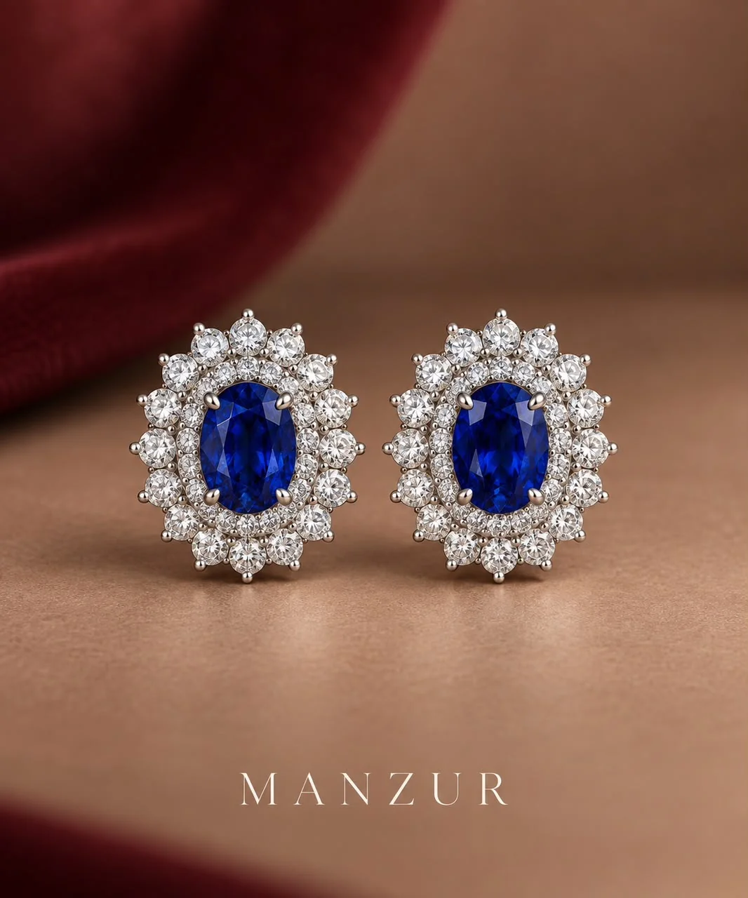 Aretes Zafiro Lady Di